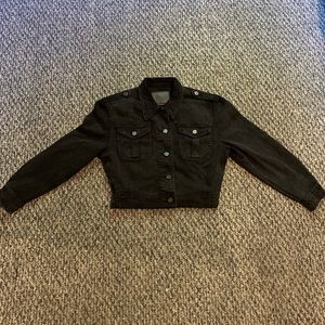 Cute black acid wash denim jacket.